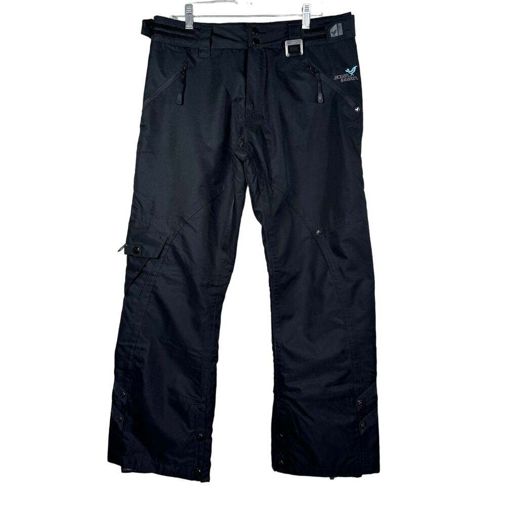 Ocean and Earth Women's Black Snow Pants Fleece Lined Medium